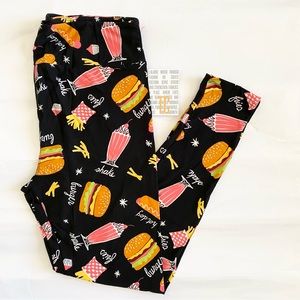 Lularoe TC burgers, shakes and fries leggings NWT
